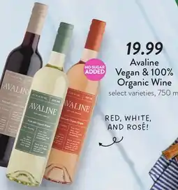 Fresh Thyme Avaline Vegan & 100% Organic Wine offer