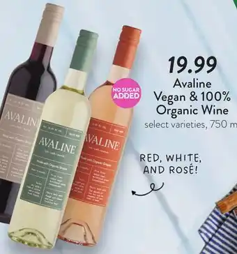 Fresh Thyme Avaline Vegan & 100% Organic Wine offer