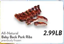 Fresh Thyme All-Natural Baby Back Pork Ribs offer