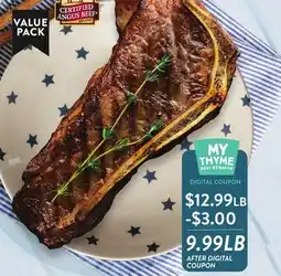 Fresh Thyme Certified Angus Beef Bone-in New York Strip Steak offer