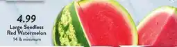 Fresh Thyme Large Seedless Red Watermelon offer