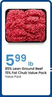 Jewel-Osco 85% Lean Ground Beef 15% Fat Chub Value Pack offer