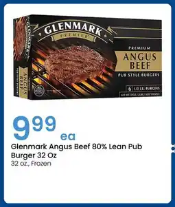 Jewel-Osco Glenmark Angus Beef 80% Lean Pub Burger 32 Oz offer