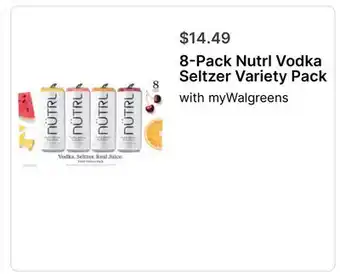 Walgreens 8-Pack Nutrl Vodka Seltzer Variety Pack offer