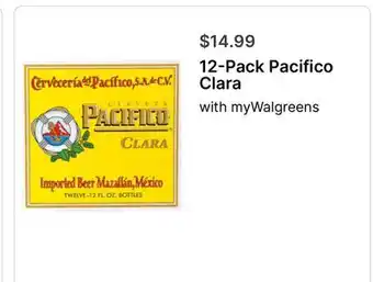 Walgreens 12-Pack Pacifico Clara with offer
