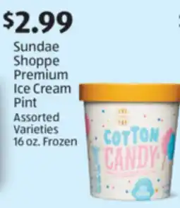 Aldi Sundae Shoppe Premium Ice Cream Pint offer
