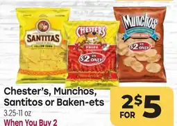 Tony’s Fresh Market Chester's, Munchos, Santitos or Baken-ets offer