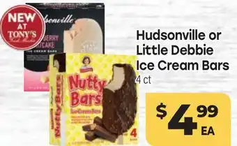 Tony’s Fresh Market Hudsonville or Little Debbie Ice Cream Bars offer