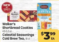 Tony’s Fresh Market Walker's Shortbread Cookies 4.9-5.3 oz Celestial Seasonings Cold Brew Tea, 18 ct offer