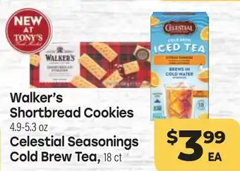Tony’s Fresh Market Walker's Shortbread Cookies 4.9-5.3 oz Celestial Seasonings Cold Brew Tea, 18 ct offer