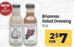 Tony’s Fresh Market Briannas Salad Dressing offer