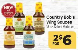 Tony’s Fresh Market Country Bob's Wing Sauces offer