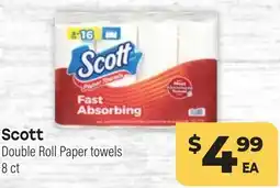 Tony’s Fresh Market Scott Double Roll Paper towels offer