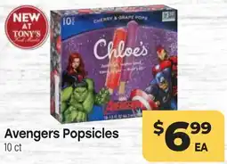 Tony’s Fresh Market Avengers Popsicles offer