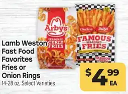 Tony’s Fresh Market Lamb Weston Fast Food Favorites Fries or Onion Rings offer