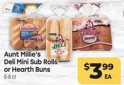 Tony’s Fresh Market Aunt Millie's Deli Mini Sub Rolls or Hearth Buns offer