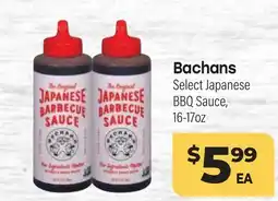 Tony’s Fresh Market Bachans Select Japanese BBQ Sauce offer