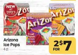 Tony’s Fresh Market Arizona Ice Pops offer