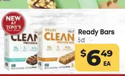 Tony’s Fresh Market Ready Bars offer