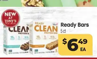 Tony’s Fresh Market Ready Bars offer