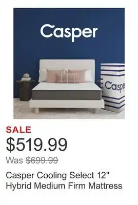 Costco Casper Cooling Select 12 Hybrid Medium Firm Mattress offer