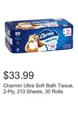 Costco Charmin Ultra Soft Bath Tissue, 2-Ply, 213 Sheets, 30 Rolls offer