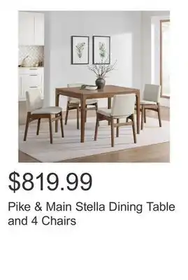 Costco Pike & Main Stella Dining Table and 4 Chairs offer