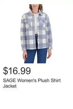 Costco SAGE Women's Plush Shirt Jacket offer