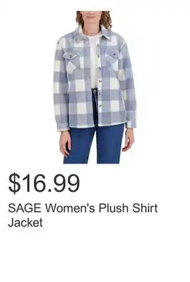 Costco SAGE Women's Plush Shirt Jacket offer