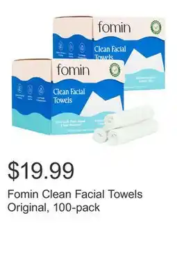 Costco Fomin Clean Facial Towels Original, 100-pack offer