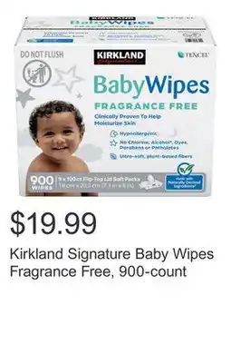 Costco Kirkland Signature Baby Wipes Fragrance Free, 900-count offer