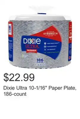 Costco Dixie Ultra 10-1/16 Paper Plate, 186-count offer