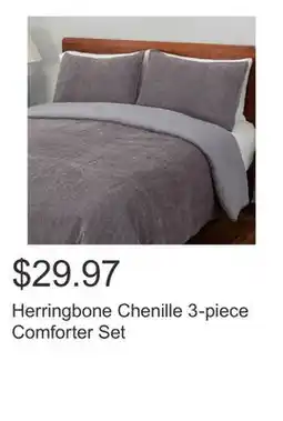 Costco Herringbone Chenille 3-piece Comforter Set offer