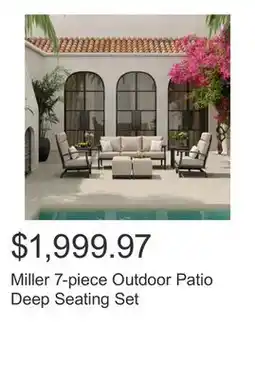 Costco Miller 7-piece Outdoor Patio Deep Seating Set offer