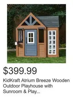 Costco KidKraft Atrium Breeze Wooden Outdoor Playhouse with Sunroom & Play Kitchen offer
