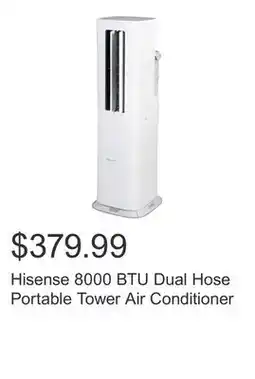 Costco Hisense 8000 BTU Dual Hose Portable Tower Air Conditioner offer