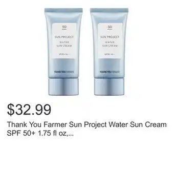 Costco Thank You Farmer Sun Project Water Sun Cream SPF 50+ 1.75 fl oz, 2-pack offer