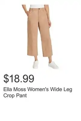 Costco Ella Moss Women's Wide Leg Crop Pant offer