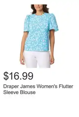 Costco Draper James Women's Flutter Sleeve Blouse offer