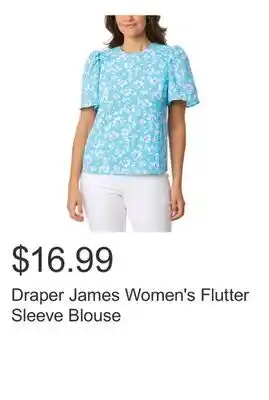 Costco Draper James Women's Flutter Sleeve Blouse offer