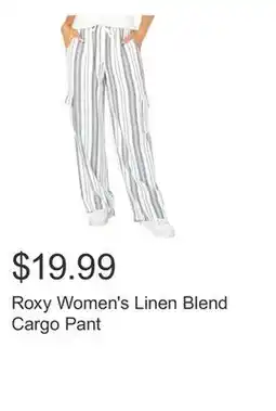 Costco Roxy Women's Linen Blend Cargo Pant offer