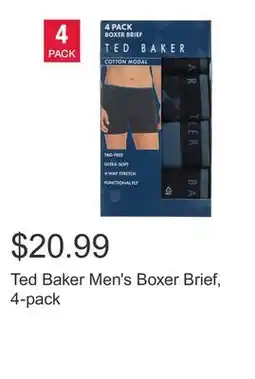 Costco Ted Baker Men's Boxer Brief, 4-pack offer