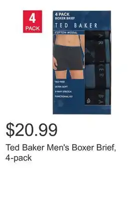 Costco Ted Baker Men's Boxer Brief, 4-pack offer