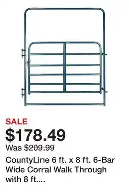 Tractor Supply Company CountyLine 6 ft. x 8 ft. 6-Bar Wide Corral Walk Through with 8 ft. Tall Frame, 1-3/4 in. Tube, Blue offer