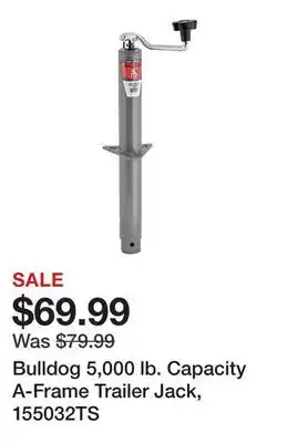 Tractor Supply Company Bulldog 5,000 lb. Capacity A-Frame Trailer Jack, 155032TS offer