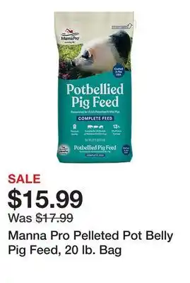 Tractor Supply Company Manna Pro Pelleted Pot Belly Pig Feed, 20 lb. Bag offer