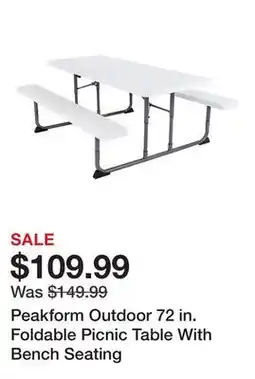 Tractor Supply Company Peakform Outdoor 72 in. Foldable Picnic Table With Bench Seating offer