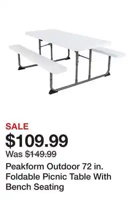 Tractor Supply Company Peakform Outdoor 72 in. Foldable Picnic Table With Bench Seating offer