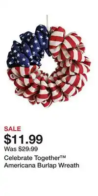 Kohl's Celebrate Together Americana Burlap Wreath offer