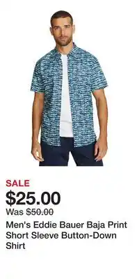 Kohl's Men's Eddie Bauer Baja Print Short Sleeve Button-Down Shirt offer